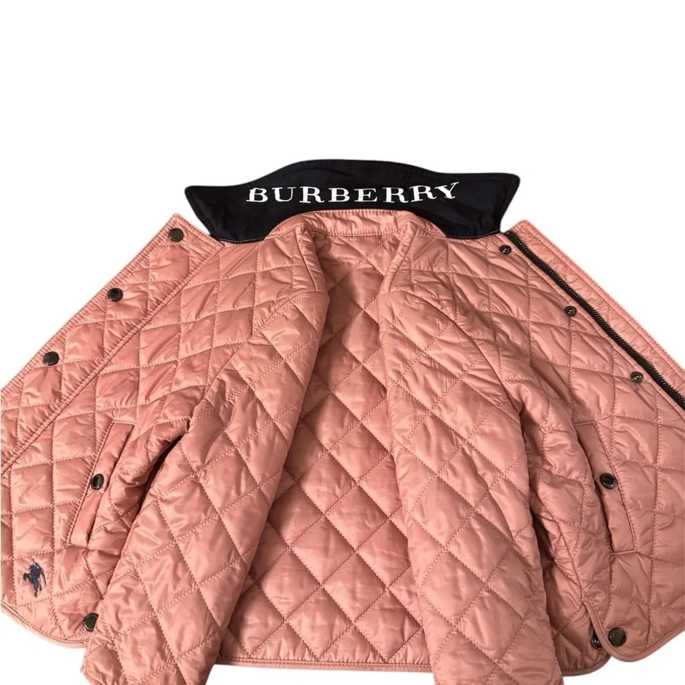 Burberry Pink Quilted Jacket - size 18mo